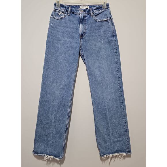 Abercrombie & Fitch 90s Relaxed High Rise Curve Love Womens 28 6S Medium Wash - Picture 2 of 13
